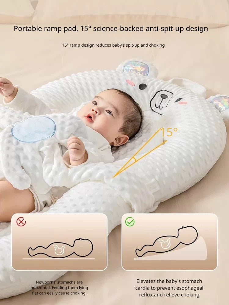 360° Baby Cocoon Nest with Toy Arch and Anti-Reflux Pillow Newborn Gift Set