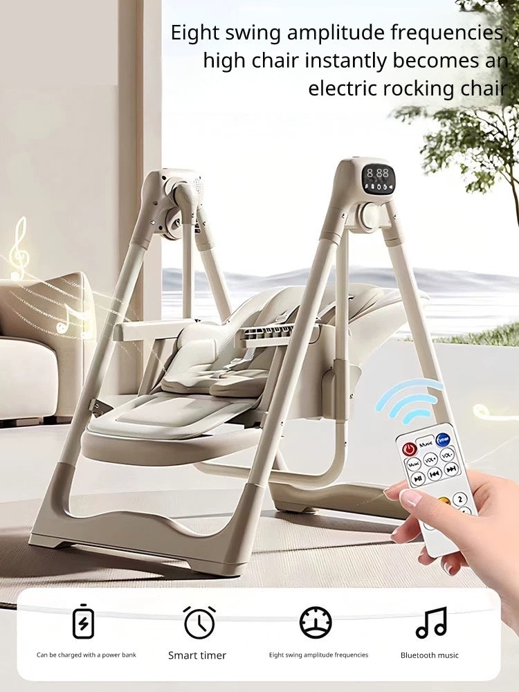 Smart Electric Baby Swing with Remote Control Adjustable Recline and Music Newborn to Toddler
