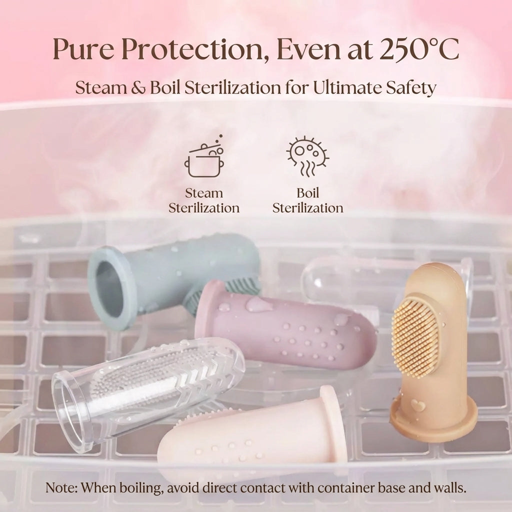 Haakaa™ Silicone Baby Finger Toothbrush – Dual-Sided Gum & Tongue Cleaner (Food-Grade)