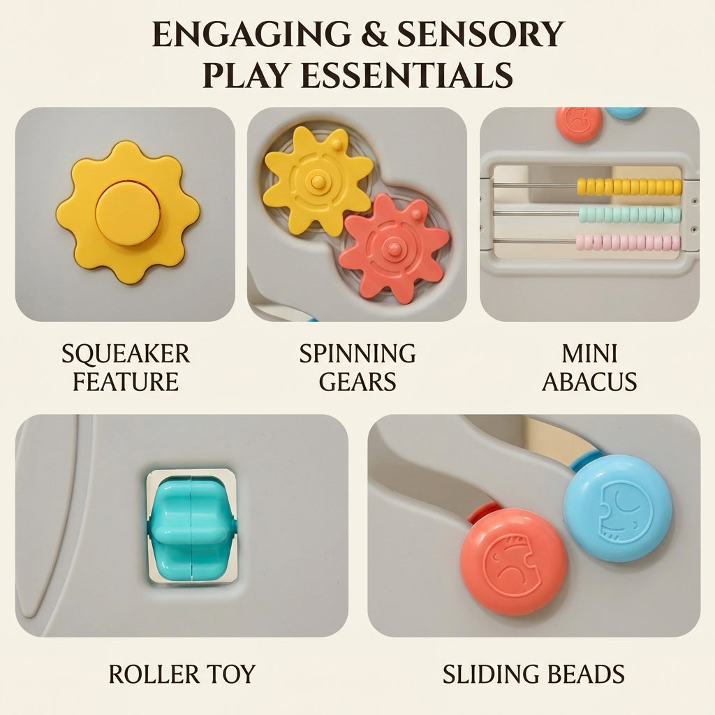 Foldable Baby Playpen Indoor Safety Play Yard with Activity Panels and Basketball Hoop