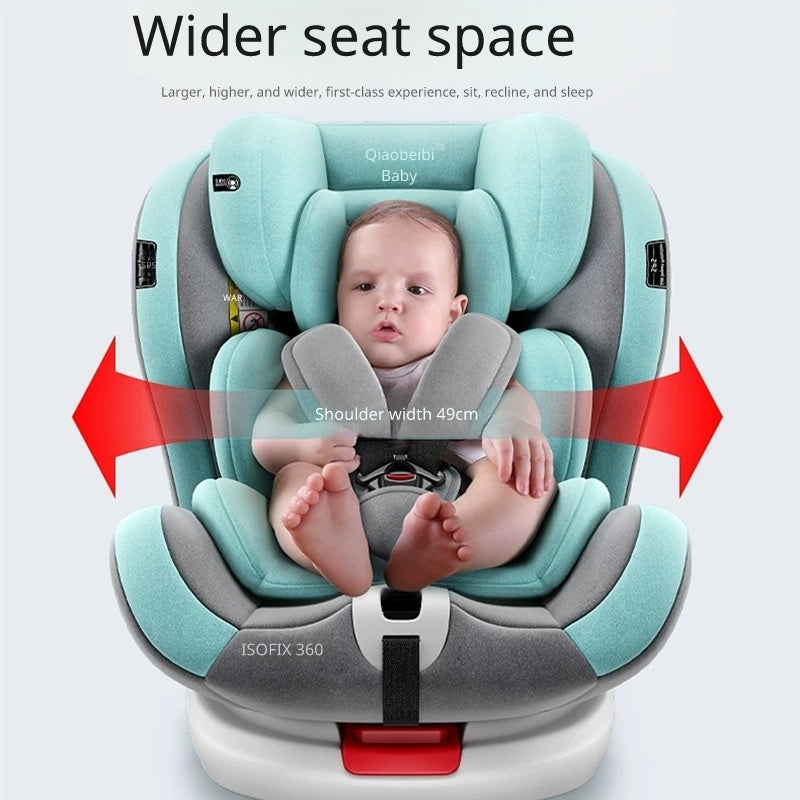 360° Rotating ISOFIX Baby Car Seat (0–12 Years) – Convertible Safety Seat