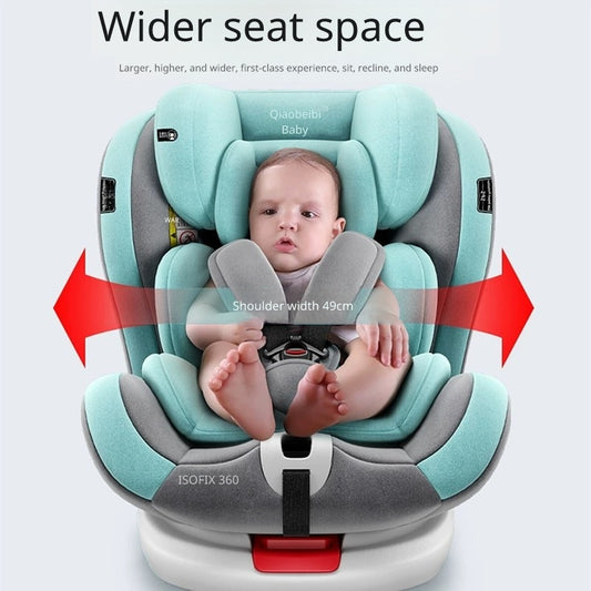 360° Rotating ISOFIX Baby Car Seat (0–12 Years) – Convertible Safety Seat