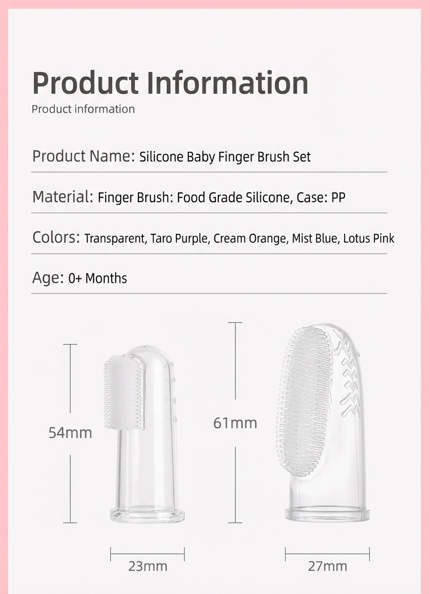 Haakaa™ Silicone Baby Finger Toothbrush – Dual-Sided Gum & Tongue Cleaner (Food-Grade)