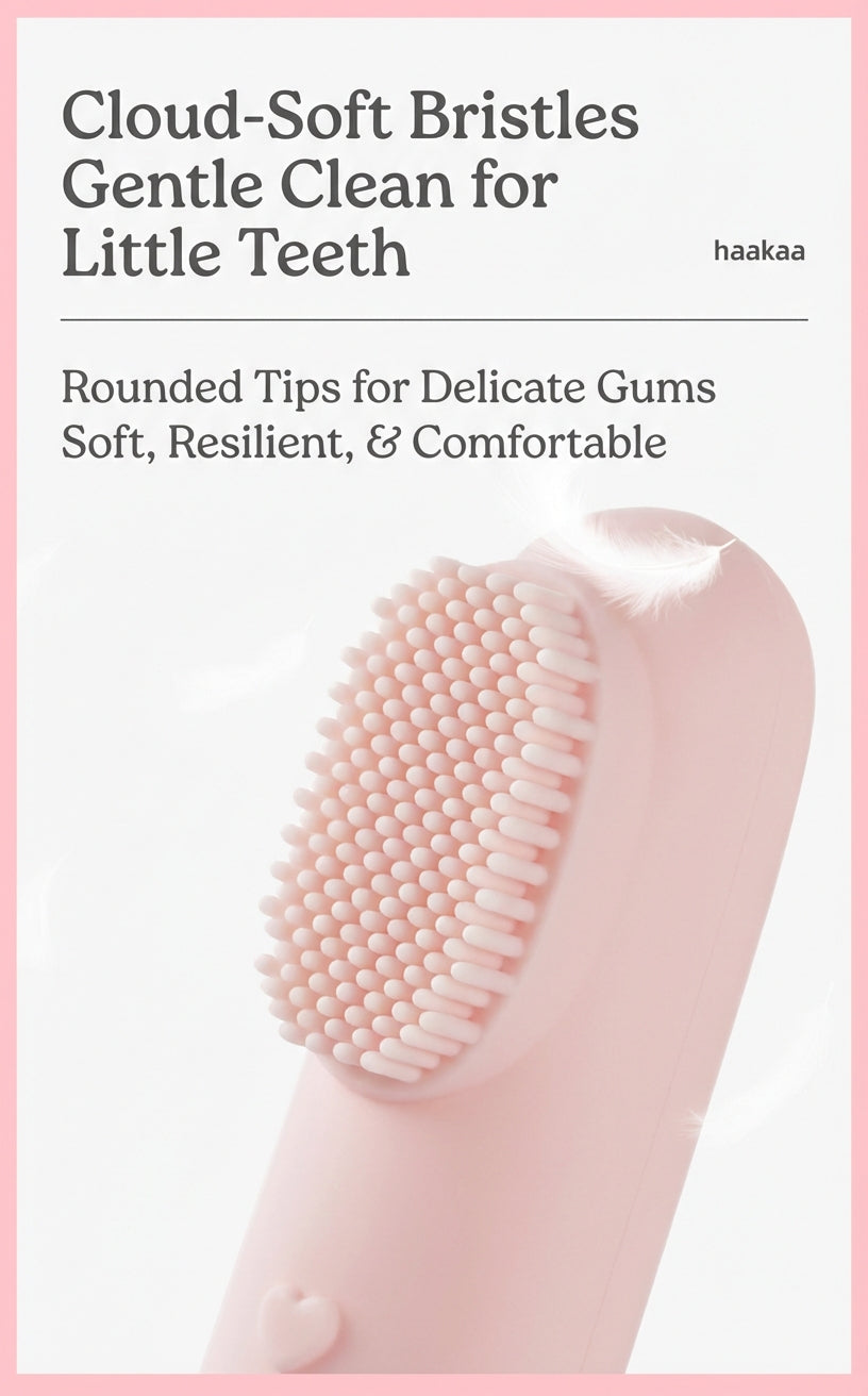 Haakaa™ Silicone Baby Finger Toothbrush – Dual-Sided Gum & Tongue Cleaner (Food-Grade)