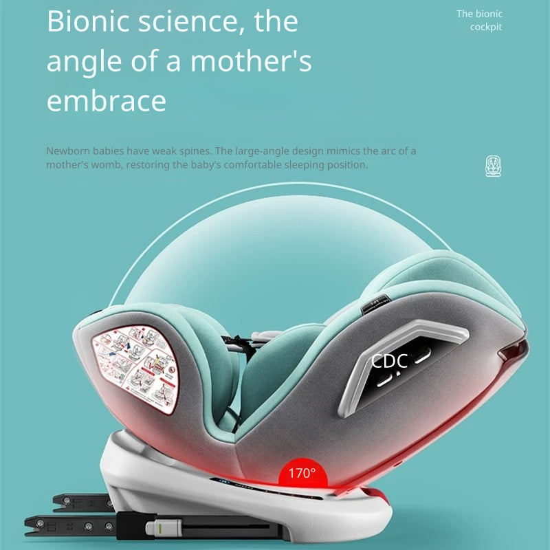 360° Rotating ISOFIX Baby Car Seat (0–12 Years) – Convertible Safety Seat