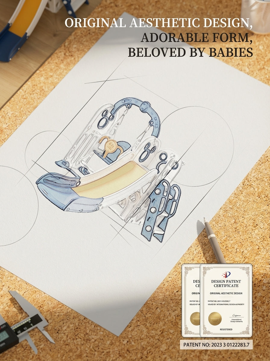 Kids Indoor Playground Slide Swing and Climber Set with Basketball Hoop Multi Activity Playset