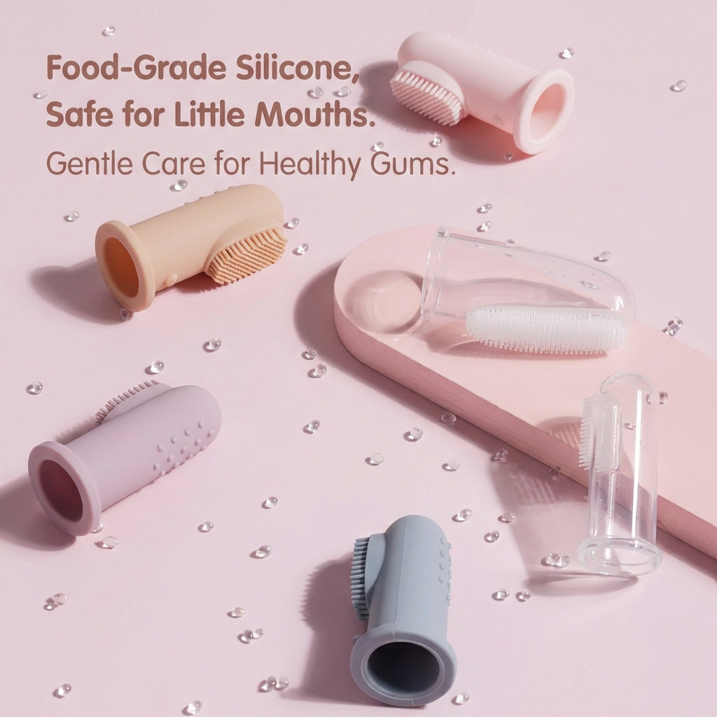 Haakaa™ Silicone Baby Finger Toothbrush – Dual-Sided Gum & Tongue Cleaner (Food-Grade)
