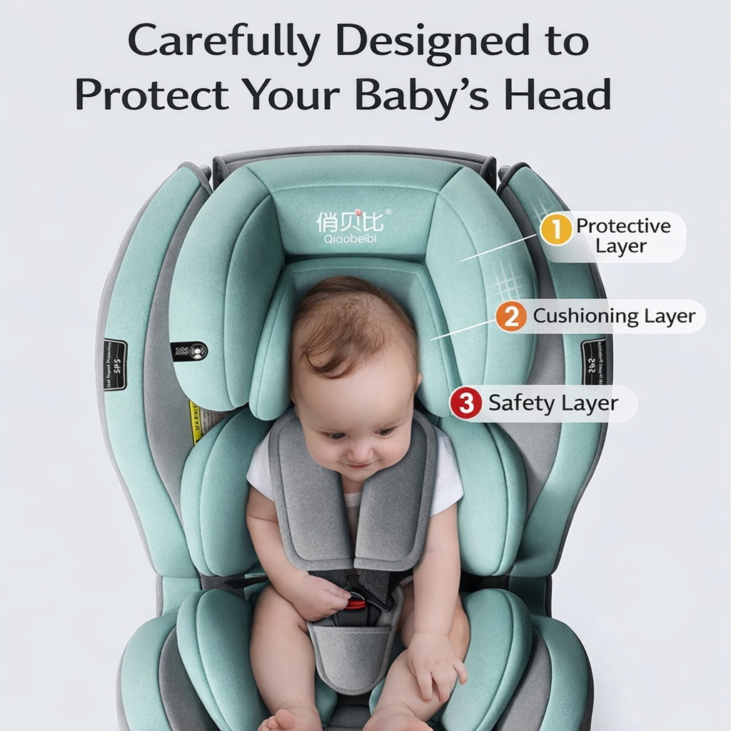 360° Rotating ISOFIX Baby Car Seat (0–12 Years) – Convertible Safety Seat