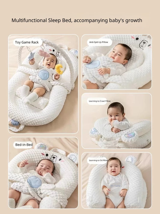 360° Baby Cocoon Nest with Toy Arch and Anti-Reflux Pillow Newborn Gift Set