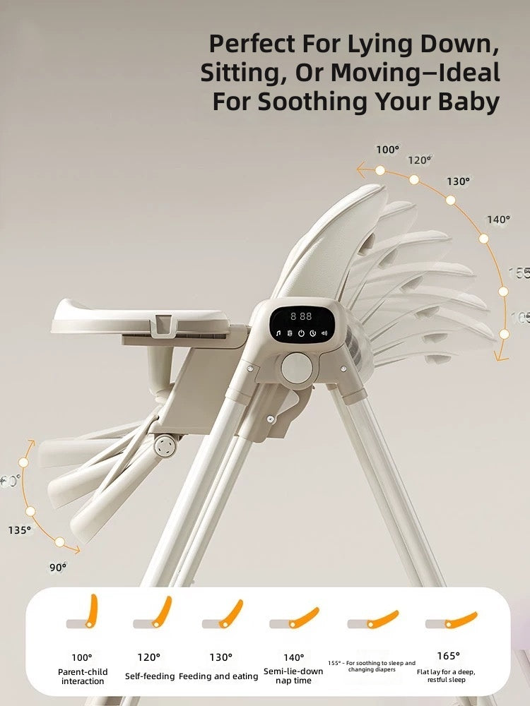 Smart Electric Baby Swing with Remote Control Adjustable Recline and Music Newborn to Toddler