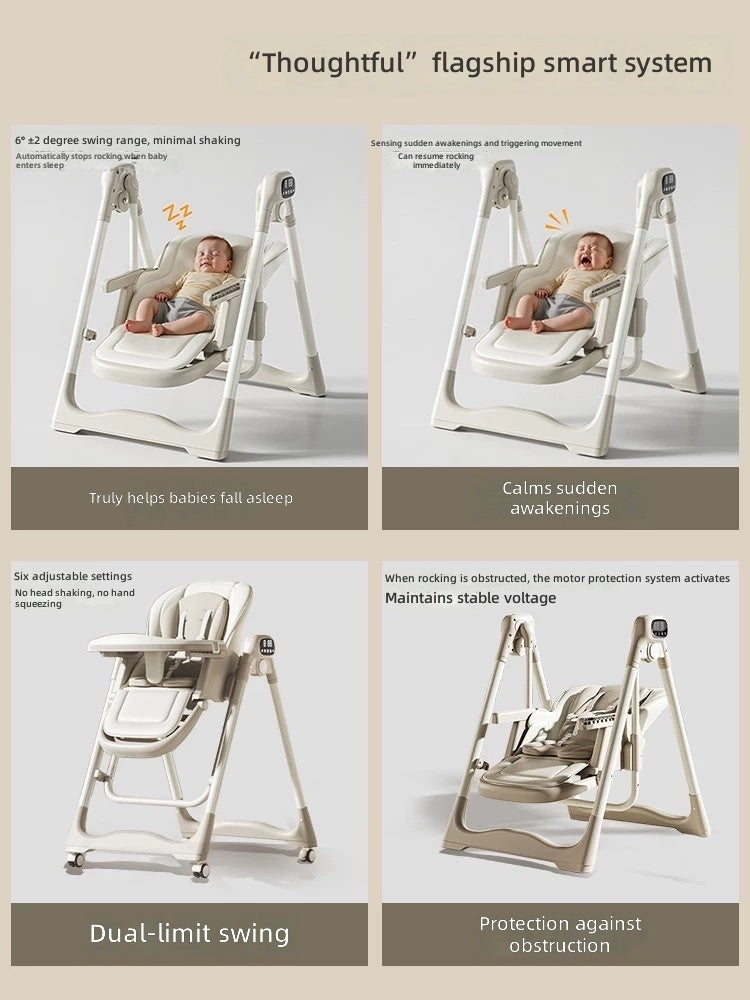 Smart Electric Baby Swing with Remote Control Adjustable Recline and Music Newborn to Toddler