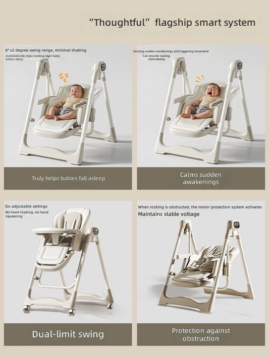 Smart Electric Baby Swing with Remote Control Adjustable Recline and Music Newborn to Toddler
