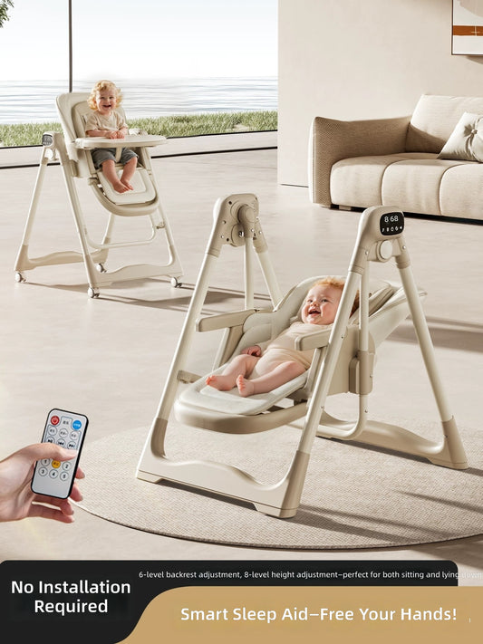 Smart Electric Baby Swing with Remote Control Adjustable Recline and Music Newborn to Toddler