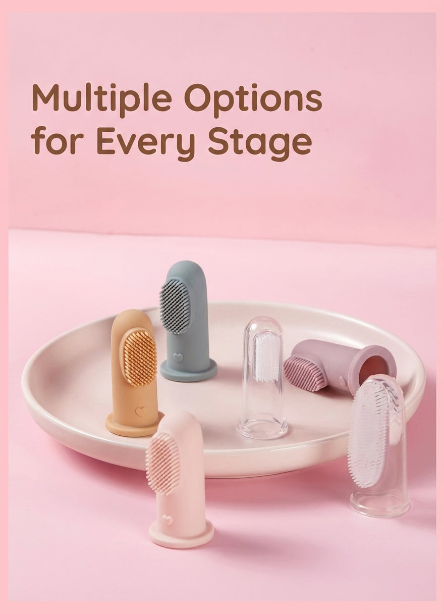 Haakaa™ Silicone Baby Finger Toothbrush – Dual-Sided Gum & Tongue Cleaner (Food-Grade)