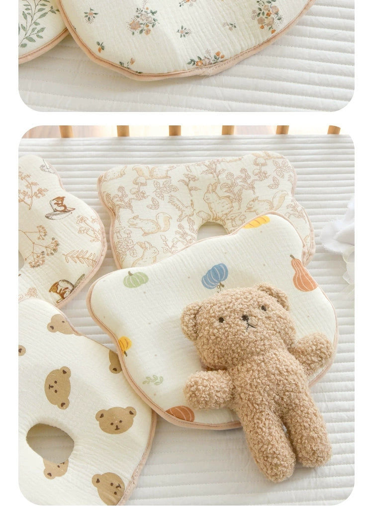 Cloud-Soft Ergonomic Baby Shaping Pillow | 100% Cotton & Silicone Support (0-12 Months)