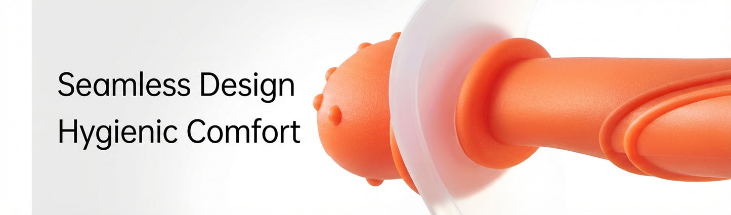 ComfortBite™ Mushroom Baby Teether – 360° Silicone Soothing Toy (0–9 Months)