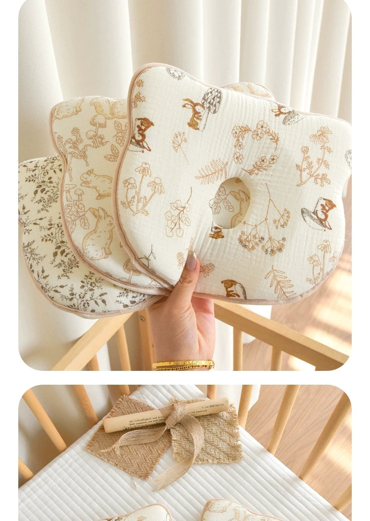 Cloud-Soft Ergonomic Baby Shaping Pillow | 100% Cotton & Silicone Support (0-12 Months)