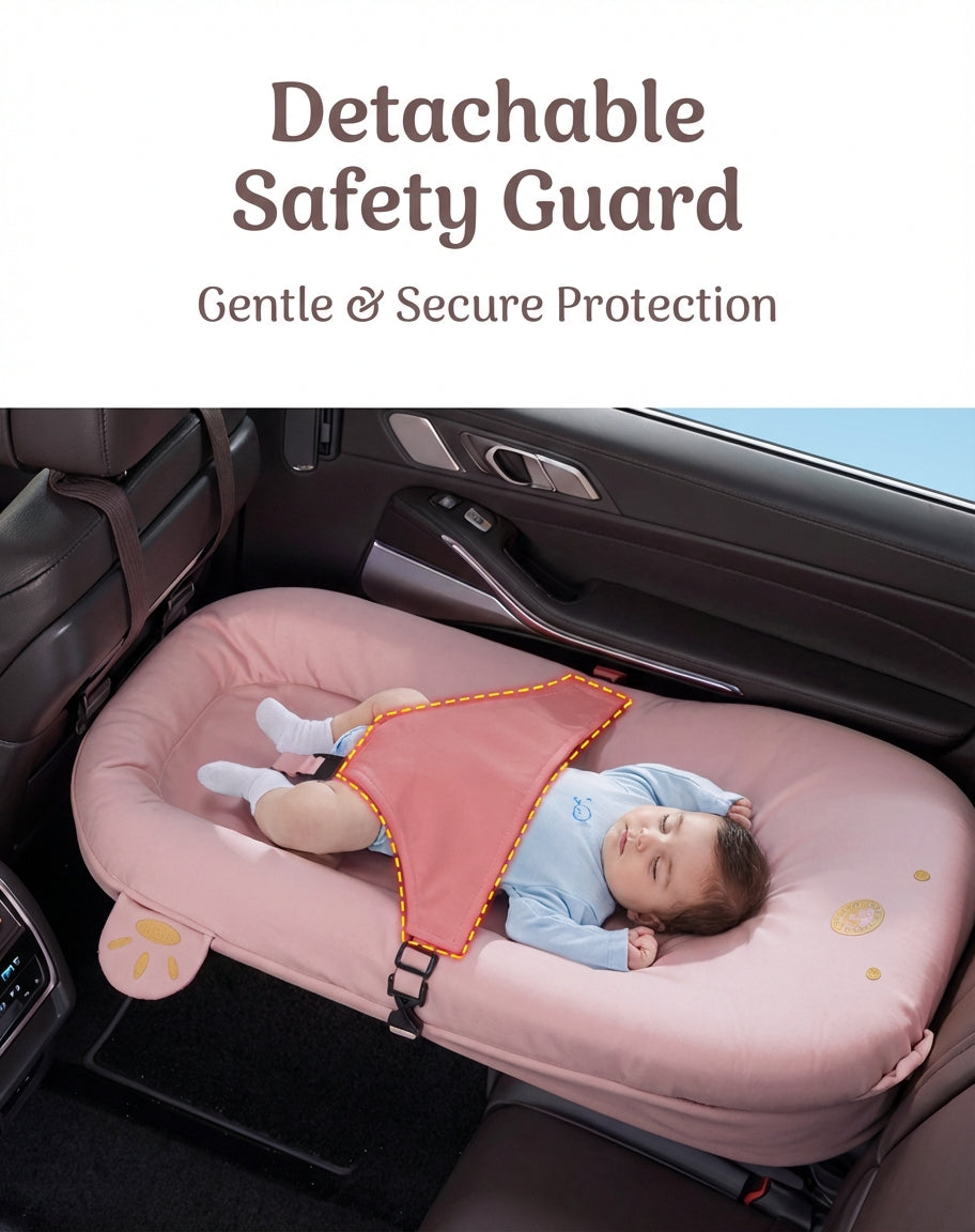 DreamRide™ Baby Car Travel Bed – Portable Backseat Sleeper & Comfort Nest for Safe Long Journeys