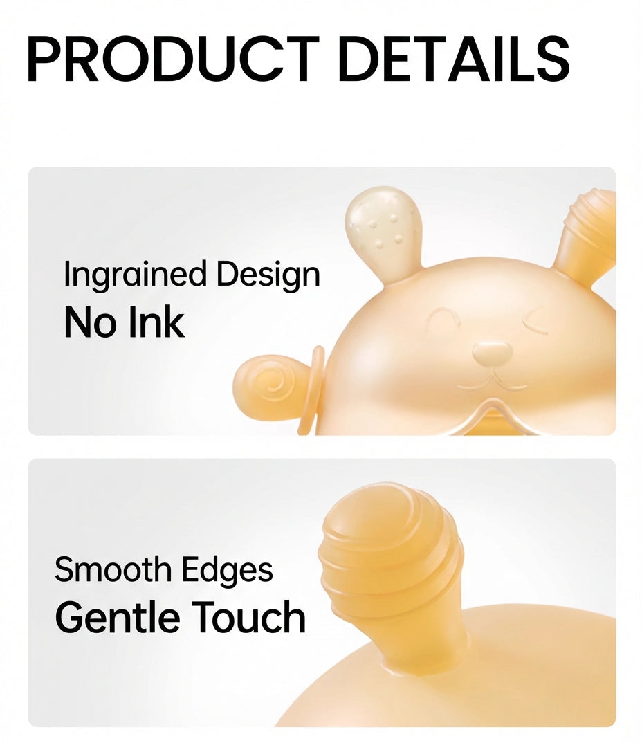 ComfortBite™ Mushroom Baby Teether – 360° Silicone Soothing Toy (0–9 Months)