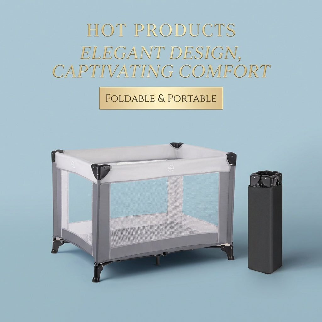 Foldable Portable Baby Playpen – Travel Crib & Safety Play Yard (Indoor & Outdoor)
