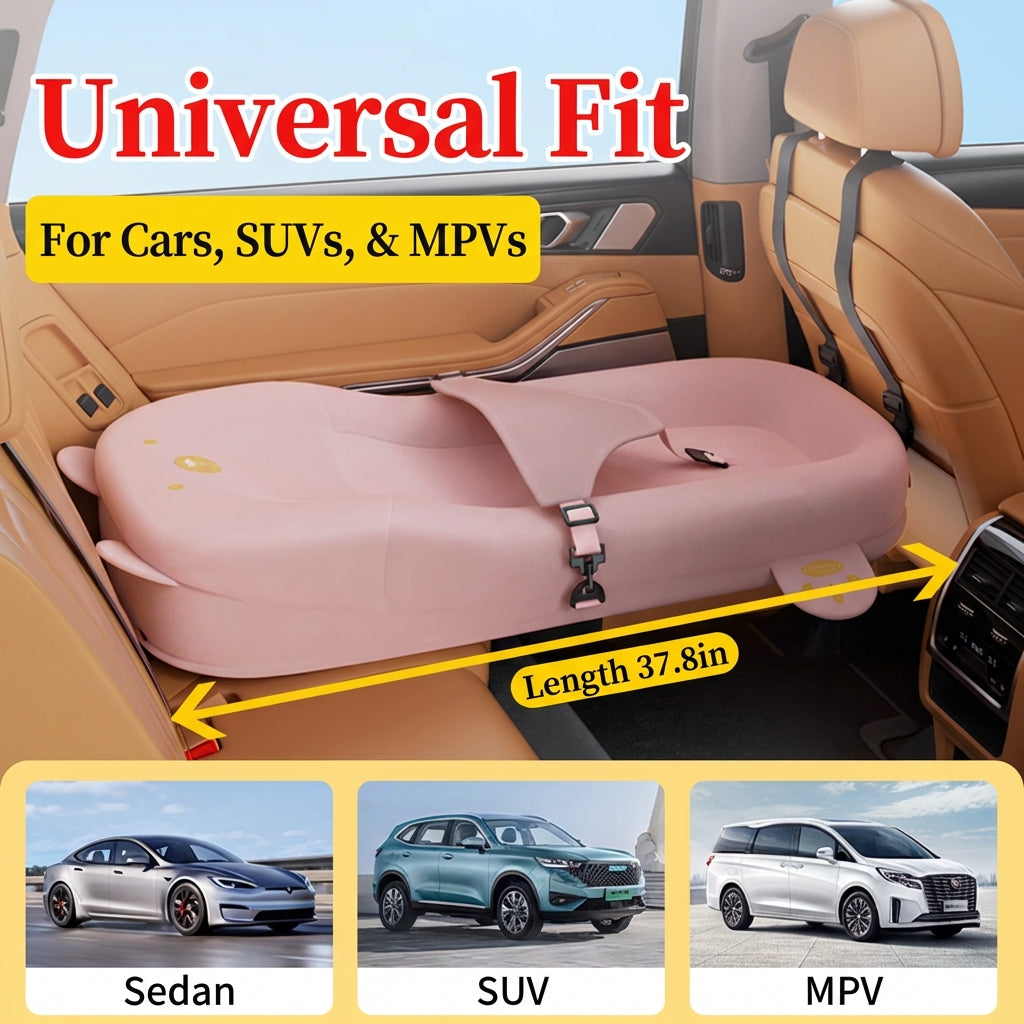 DreamRide™ Baby Car Travel Bed – Portable Backseat Sleeper & Comfort Nest for Safe Long Journeys