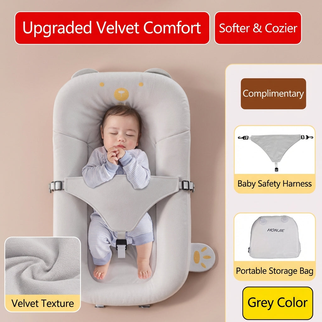 DreamRide™ Baby Car Travel Bed – Portable Backseat Sleeper & Comfort Nest for Safe Long Journeys