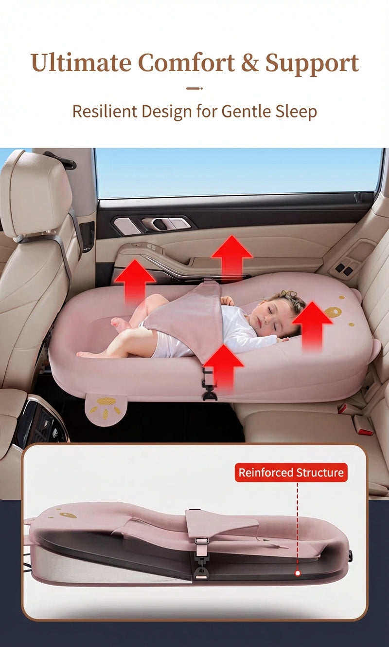 DreamRide™ Baby Car Travel Bed – Portable Backseat Sleeper & Comfort Nest for Safe Long Journeys