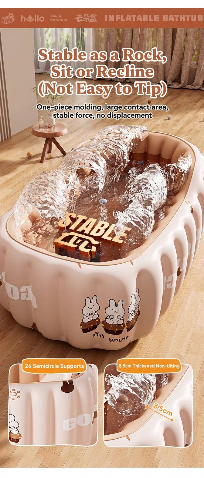 CloudBath™ Baby Inflatable Bathtub – Soft Support Bath Nest with Cushion & Drain Plug