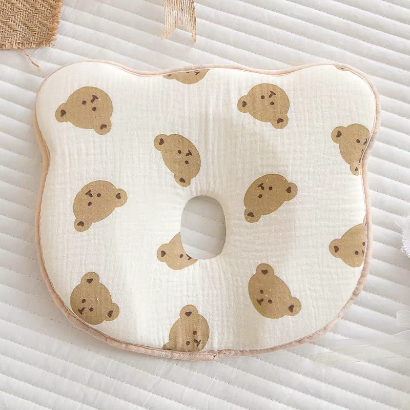 Cloud-Soft Ergonomic Baby Shaping Pillow | 100% Cotton & Silicone Support (0-12 Months)