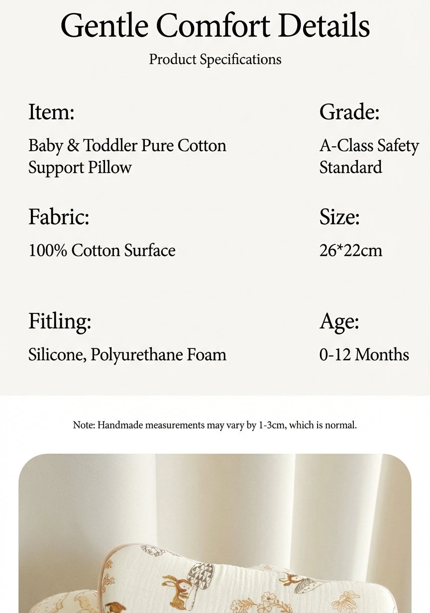 Cloud-Soft Ergonomic Baby Shaping Pillow | 100% Cotton & Silicone Support (0-12 Months)