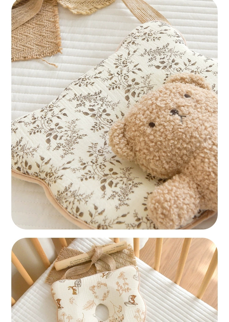 Cloud-Soft Ergonomic Baby Shaping Pillow | 100% Cotton & Silicone Support (0-12 Months)