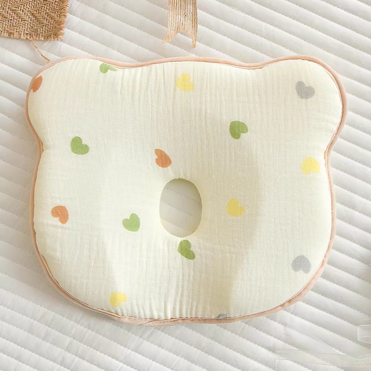 Cloud-Soft Ergonomic Baby Shaping Pillow | 100% Cotton & Silicone Support (0-12 Months)