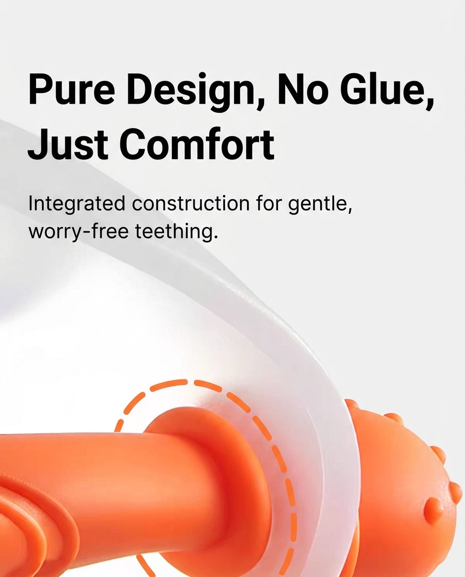 ComfortBite™ Mushroom Baby Teether – 360° Silicone Soothing Toy (0–9 Months)