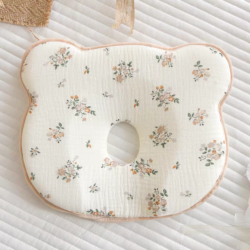 Cloud-Soft Ergonomic Baby Shaping Pillow | 100% Cotton & Silicone Support (0-12 Months)