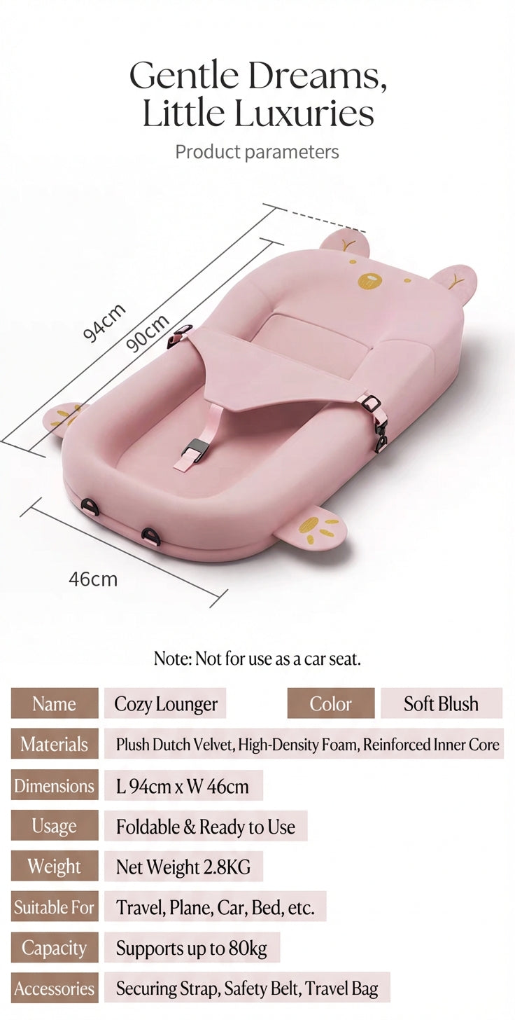 DreamRide™ Baby Car Travel Bed – Portable Backseat Sleeper & Comfort Nest for Safe Long Journeys