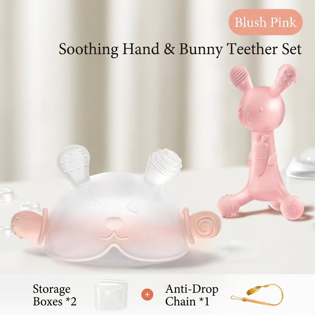 ComfortBite™ Mushroom Baby Teether – 360° Silicone Soothing Toy (0–9 Months)