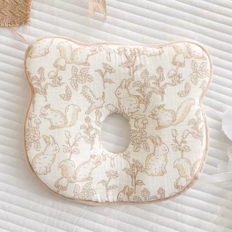 Cloud-Soft Ergonomic Baby Shaping Pillow | 100% Cotton & Silicone Support (0-12 Months)