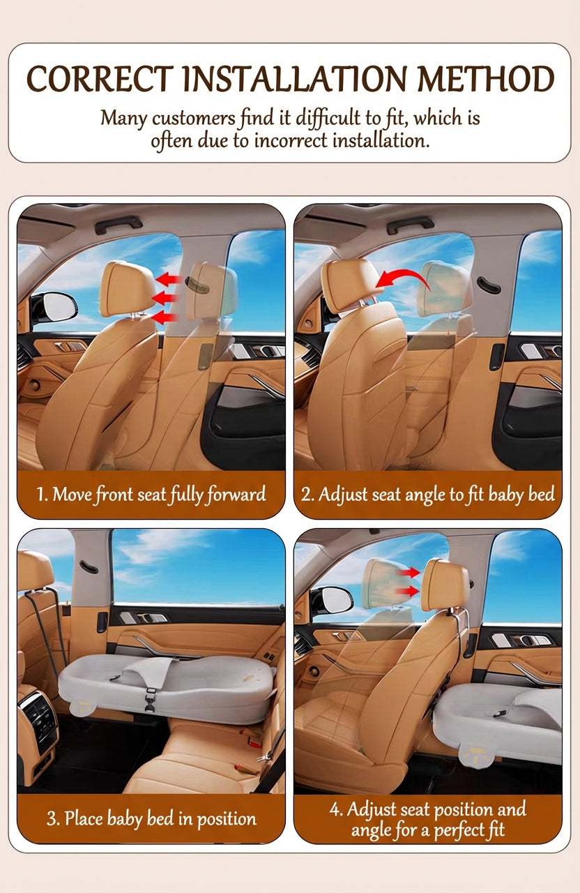 DreamRide™ Baby Car Travel Bed – Portable Backseat Sleeper & Comfort Nest for Safe Long Journeys