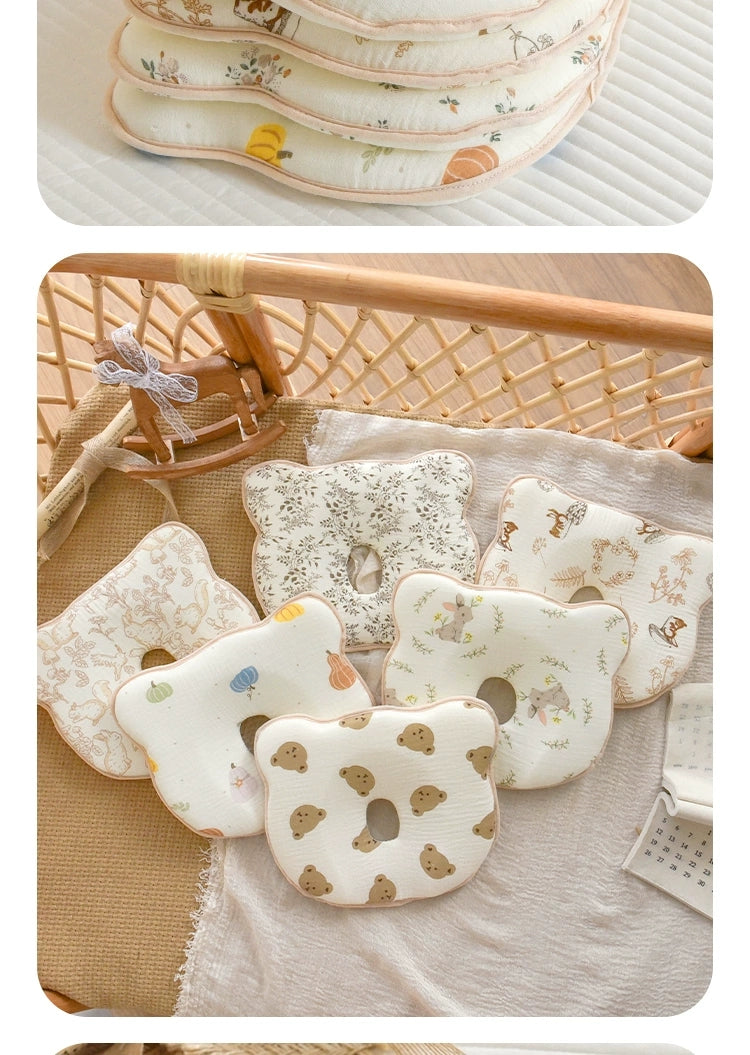 Cloud-Soft Ergonomic Baby Shaping Pillow | 100% Cotton & Silicone Support (0-12 Months)