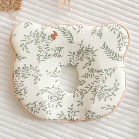 Cloud-Soft Ergonomic Baby Shaping Pillow | 100% Cotton & Silicone Support (0-12 Months)