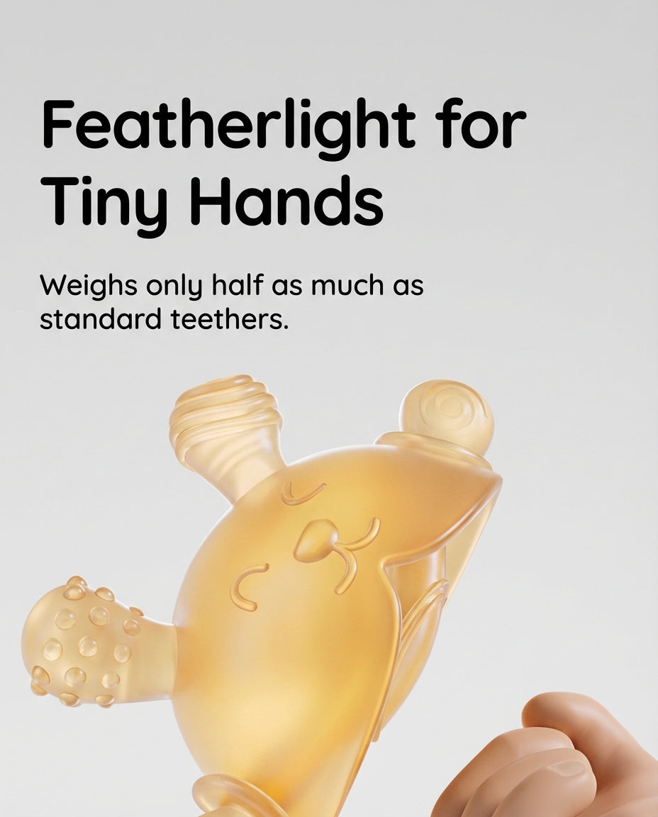 ComfortBite™ Mushroom Baby Teether – 360° Silicone Soothing Toy (0–9 Months)