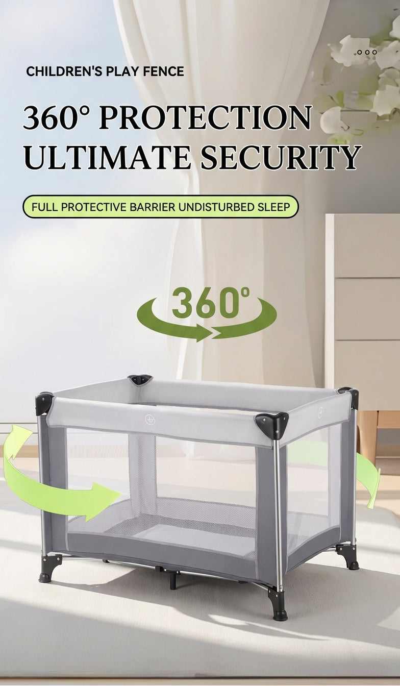 Foldable Portable Baby Playpen – Travel Crib & Safety Play Yard (Indoor & Outdoor)