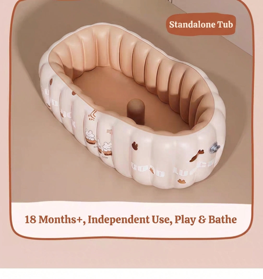 CloudBath™ Baby Inflatable Bathtub – Soft Support Bath Nest with Cushion & Drain Plug