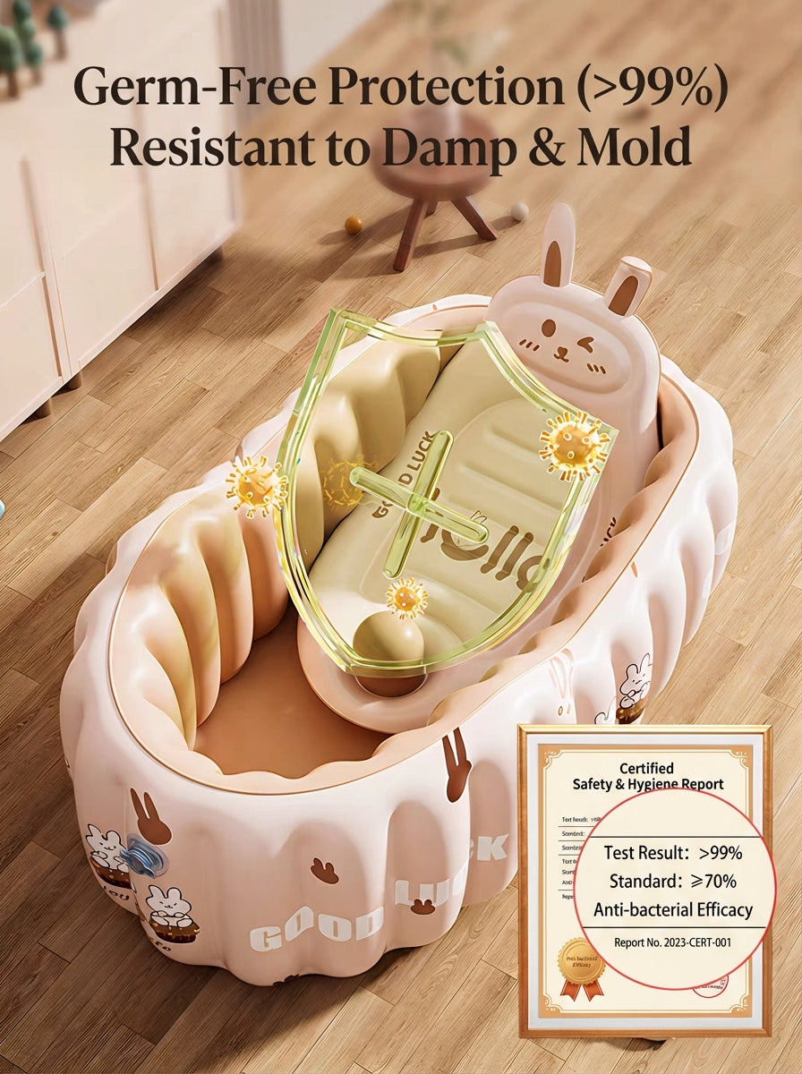 CloudBath™ Baby Inflatable Bathtub – Soft Support Bath Nest with Cushion & Drain Plug