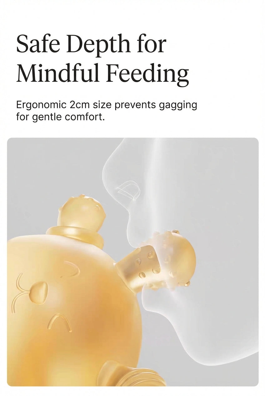 ComfortBite™ Mushroom Baby Teether – 360° Silicone Soothing Toy (0–9 Months)