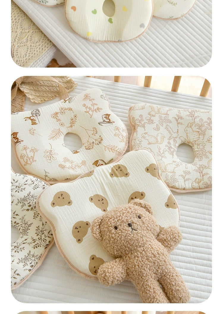 Cloud-Soft Ergonomic Baby Shaping Pillow | 100% Cotton & Silicone Support (0-12 Months)