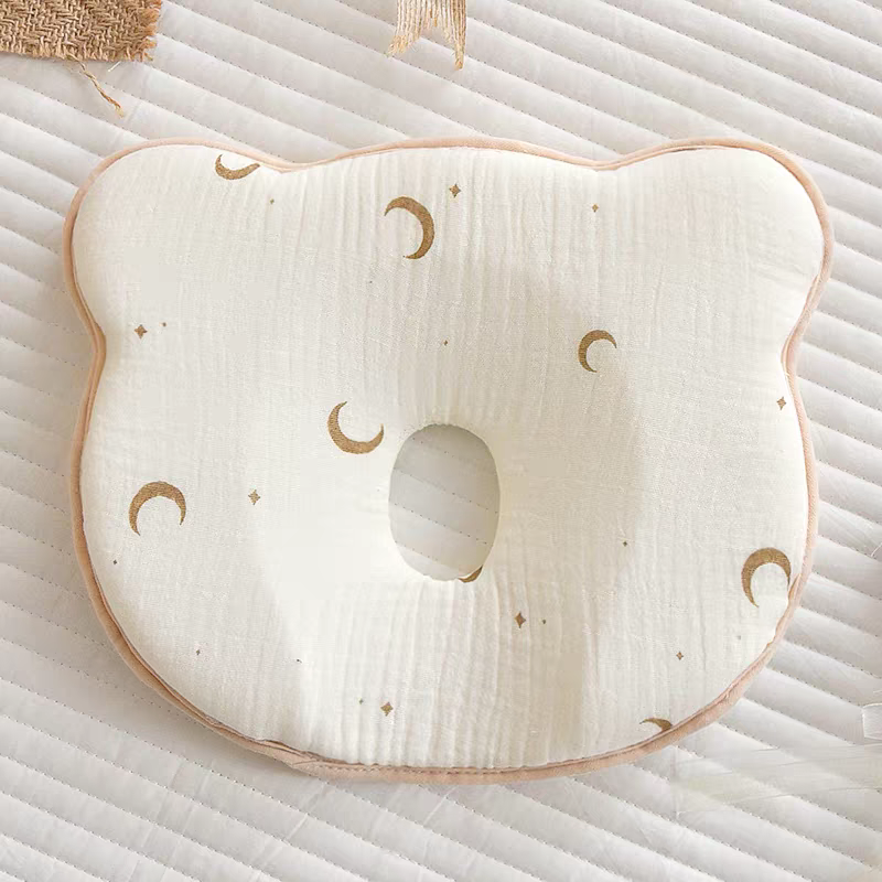 Cloud-Soft Ergonomic Baby Shaping Pillow | 100% Cotton & Silicone Support (0-12 Months)