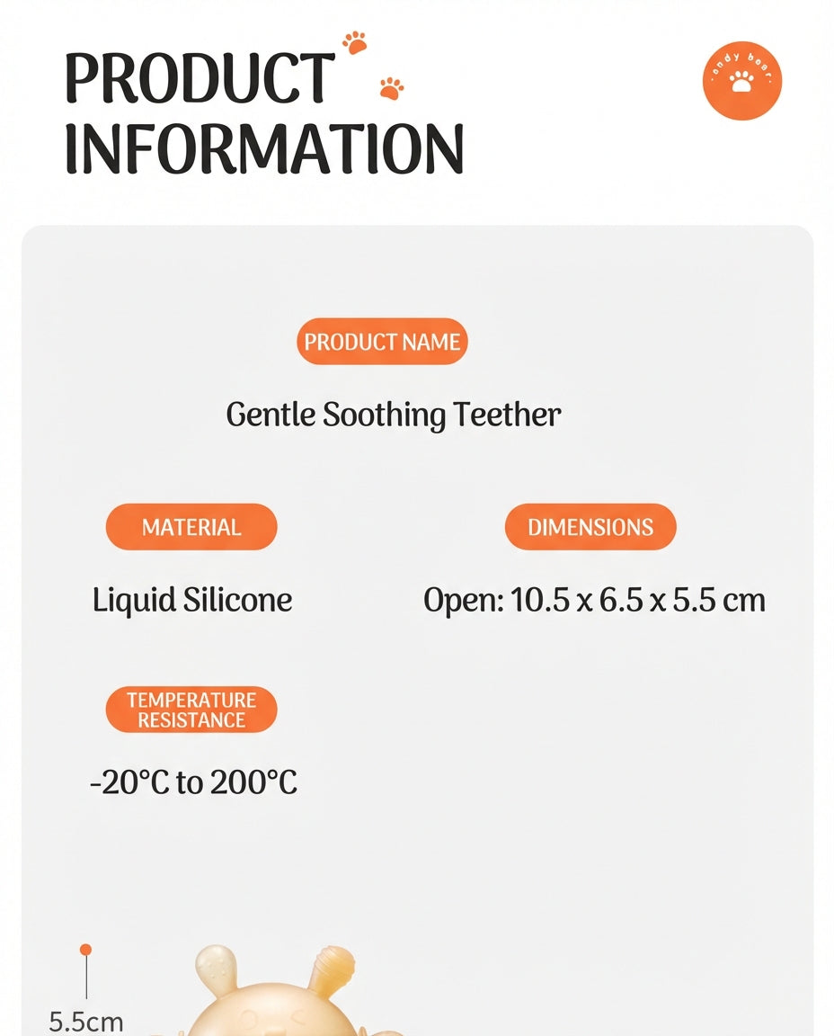 ComfortBite™ Mushroom Baby Teether – 360° Silicone Soothing Toy (0–9 Months)