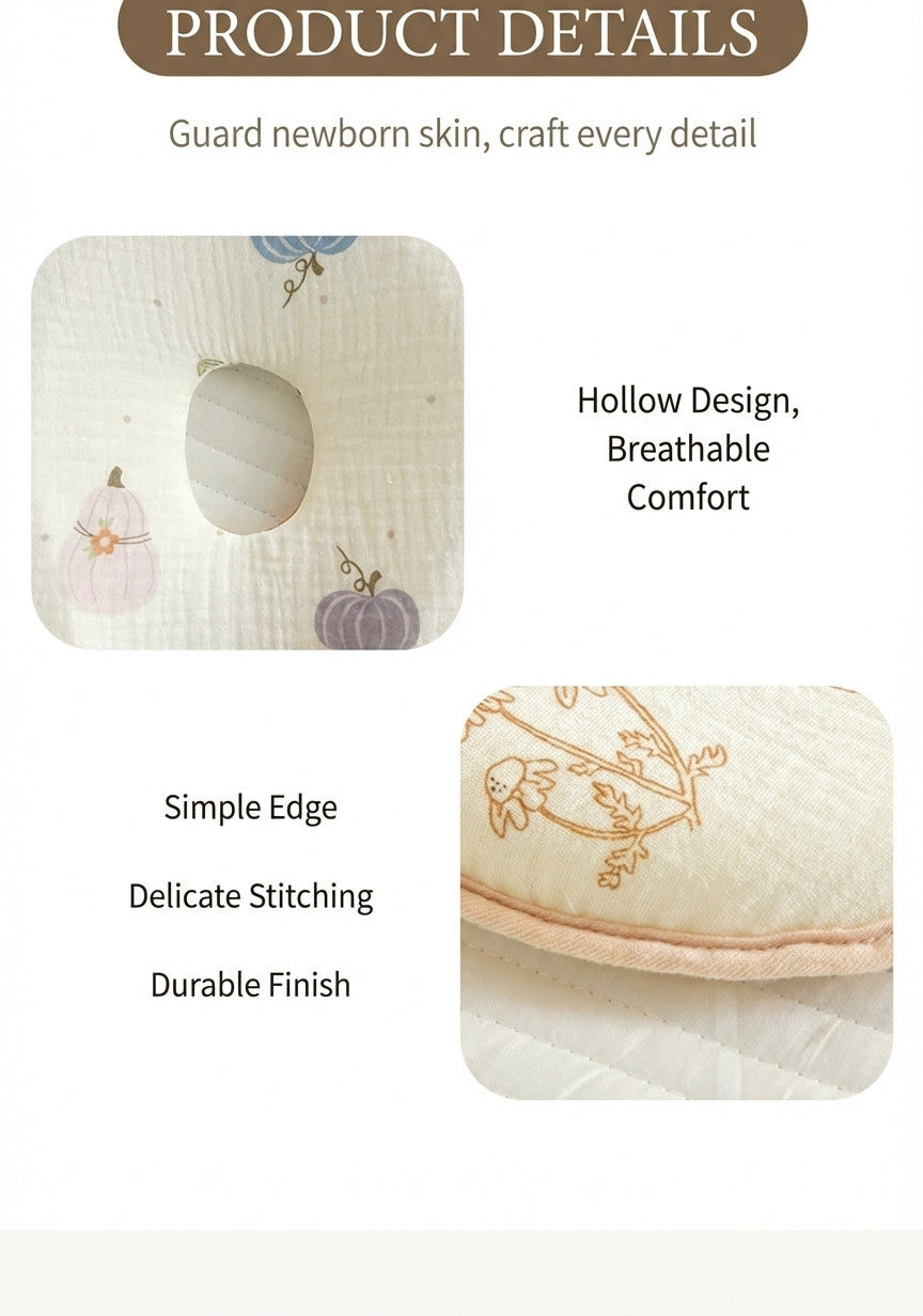 Cloud-Soft Ergonomic Baby Shaping Pillow | 100% Cotton & Silicone Support (0-12 Months)