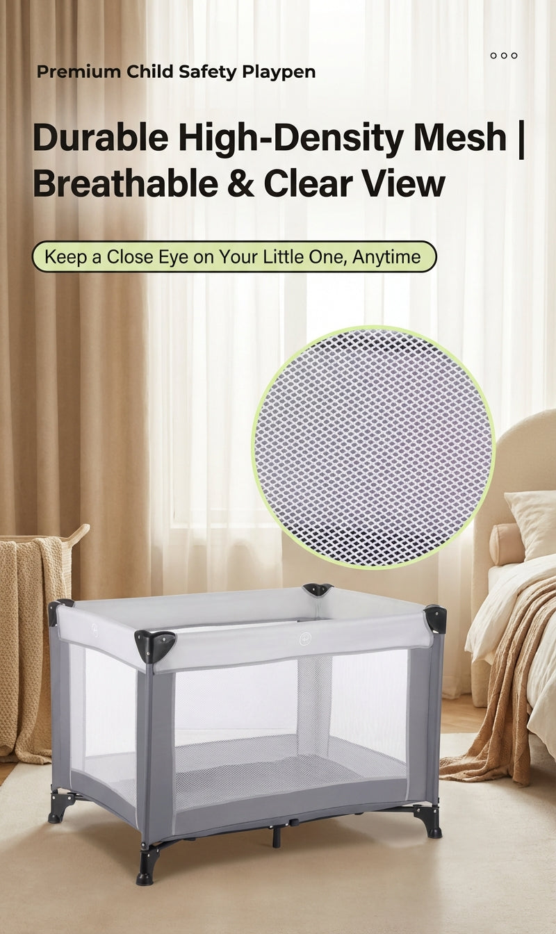 Foldable Portable Baby Playpen – Travel Crib & Safety Play Yard (Indoor & Outdoor)